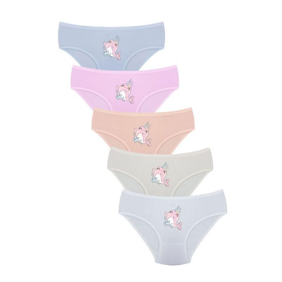 5 Pack βαμβακερά κοριτσίστικα κιλοτάκια dolphin multicolour