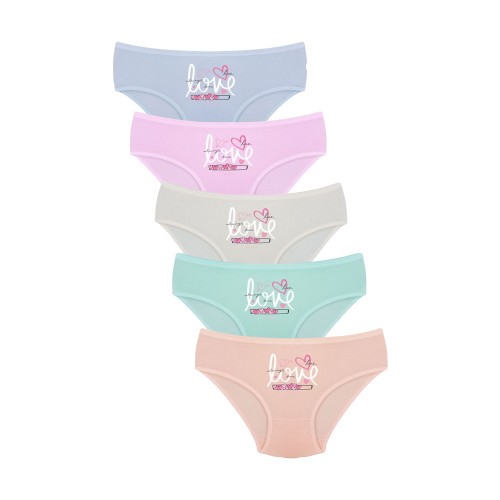 5 Pack βαμβακερά κοριτσίστικα κιλοτάκια LOVE multicolour
