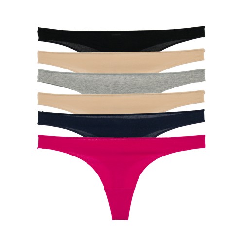 6 Pack βαμβακερά String με απαλές ραφές multicolour