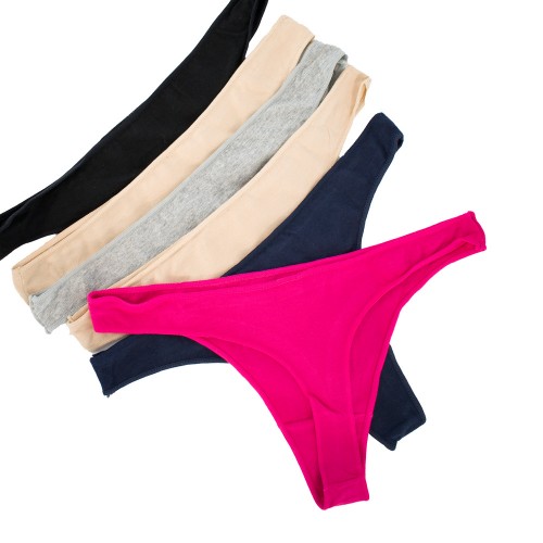 6 Pack βαμβακερά String με απαλές ραφές multicolour