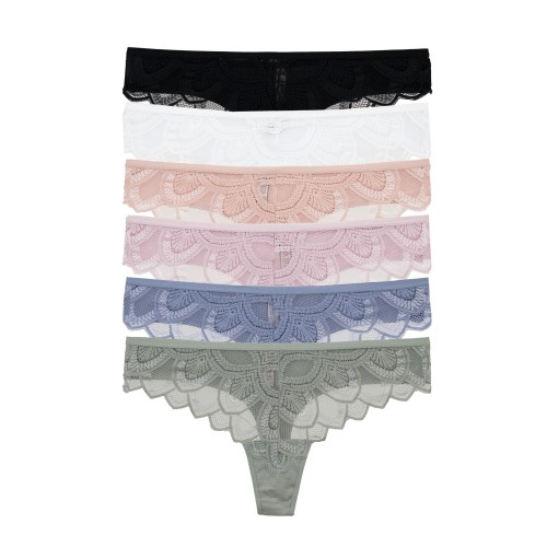 6 Pack Γυναικεία String Romance Touch multicolour