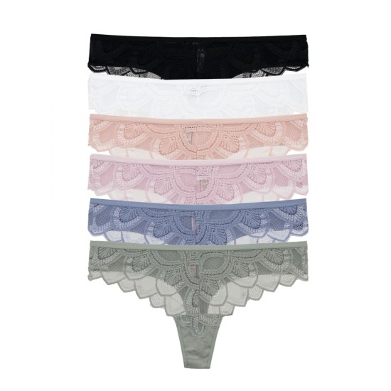 6 Pack Γυναικεία String Romance Touch multicolour