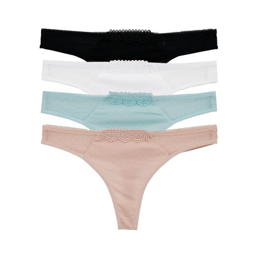 4 Pack Γυναικεία String Minimal Chic multicolour