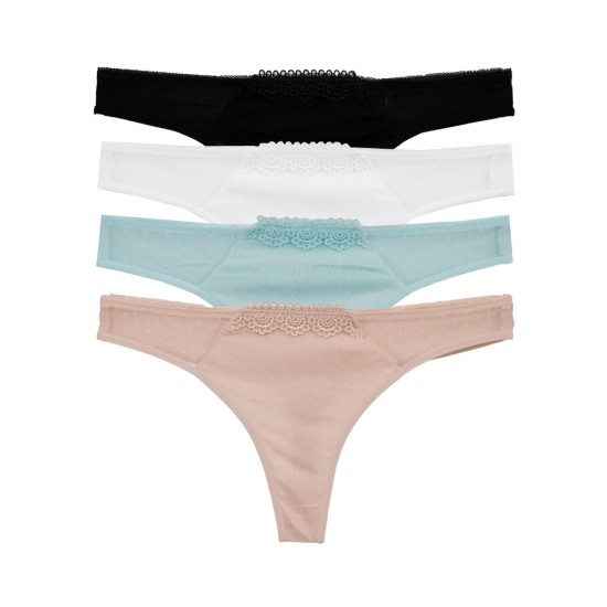 4 Pack Γυναικεία String Minimal Chic multicolour