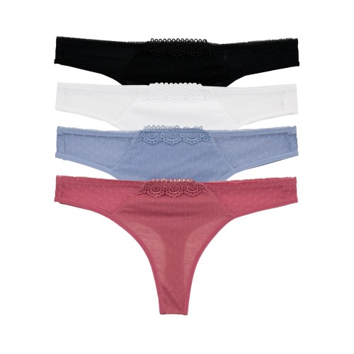 4 Pack Γυναικεία String Minimal Chic multicolour