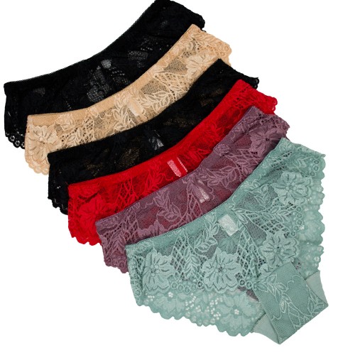 6 PACK δαντελένια σλιπ Chic & Cozy multicolour
