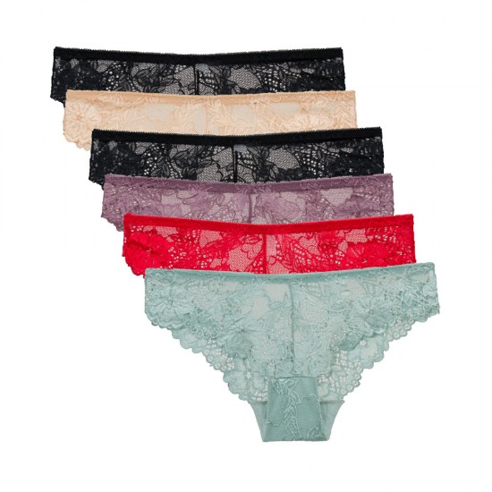6 PACK δαντελένια σλιπ Chic & Cozy multicolour