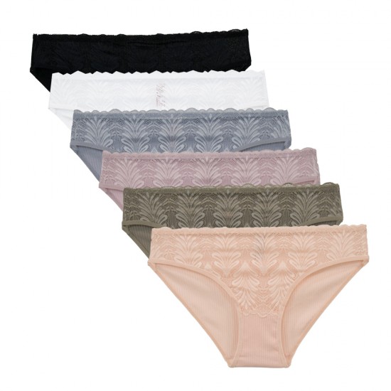 6 PACK ριπ slip με δαντέλα Modern Romance multicolour 