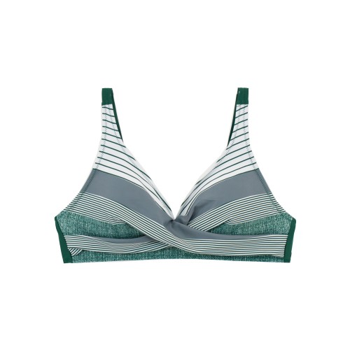 Plus size γυναικείο μαγιό bikini χωρίς μπανέλα Navy Drape πράσινο