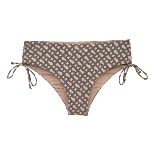 Γυναικείο μαγιό bikini με μπανέλα και ρυθμιζόμενα Cups geometric FlexFit μόκα 
