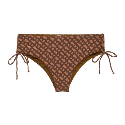 Γυναικείο μαγιό bikini με μπανέλα και ρυθμιζόμενα Cups geometric FlexFit καφέ