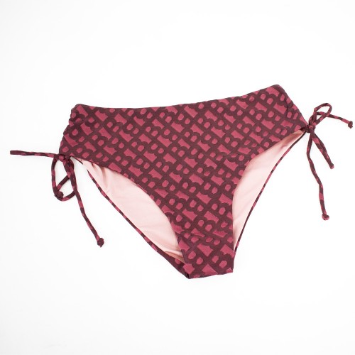 Γυναικείο μαγιό bikini με μπανέλα και ρυθμιζόμενα Cups geometric FlexFit μπορντό