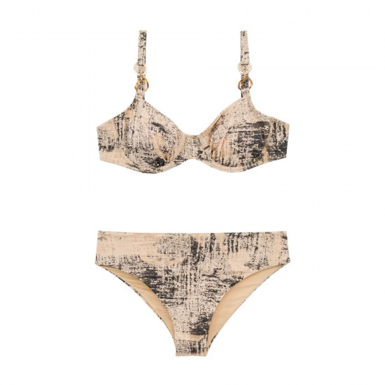 Γυναικείο μαγιό bikini με μπανέλα Glam Cycles nude  