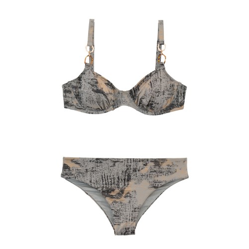 Γυναικείο μαγιό bikini με μπανέλα Glam Cycles γκρί  