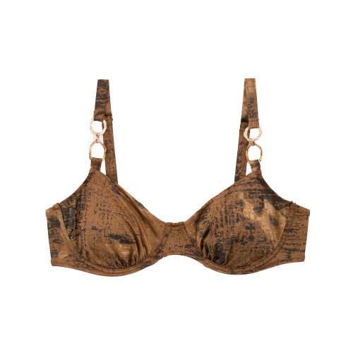 Γυναικείο μαγιό bikini με μπανέλα Glam Cycles σοκολατί 