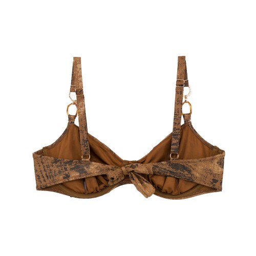 Γυναικείο μαγιό bikini με μπανέλα Glam Cycles σοκολατί 
