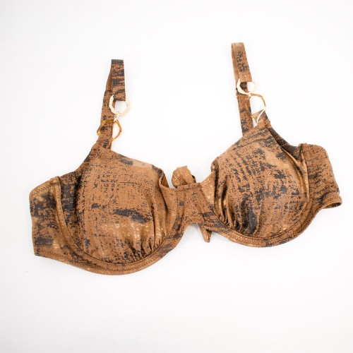 Γυναικείο μαγιό bikini με μπανέλα Glam Cycles σοκολατί 