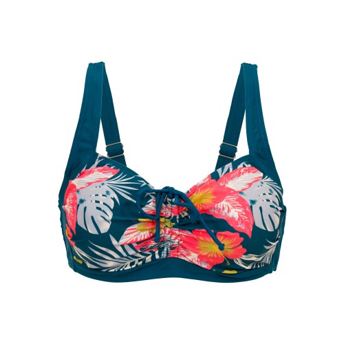 Plus size γυναικείο μαγιό bikini με μπανέλα Tropic Dream πετρόλ