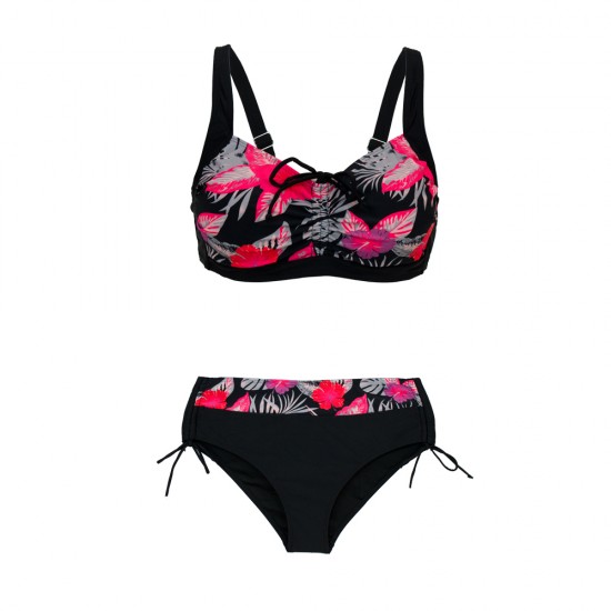 Plus size γυναικείο μαγιό bikini με μπανέλα Tropic Dream μαύρο 