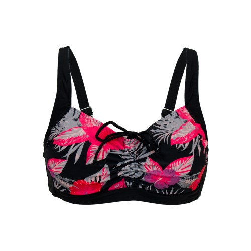 Plus size γυναικείο μαγιό bikini με μπανέλα Tropic Dream μαύρο 