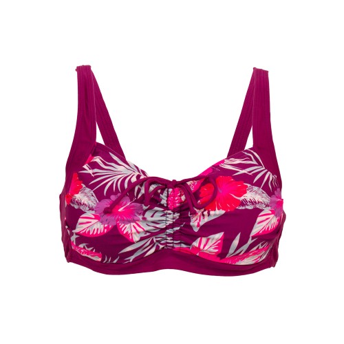 Plus size γυναικείο μαγιό bikini με μπανέλα Tropic Dream μπορντό 