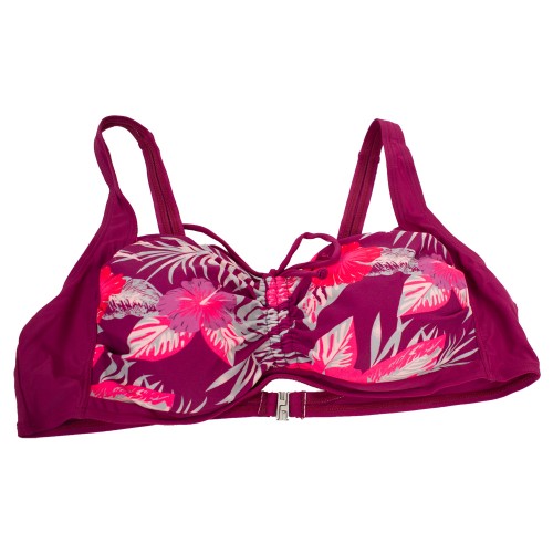 Plus size γυναικείο μαγιό bikini με μπανέλα Tropic Dream μπορντό 
