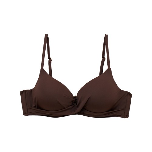 Γυναικείο μαγιό bikini Push Up με μπανέλα Mandala καφέ