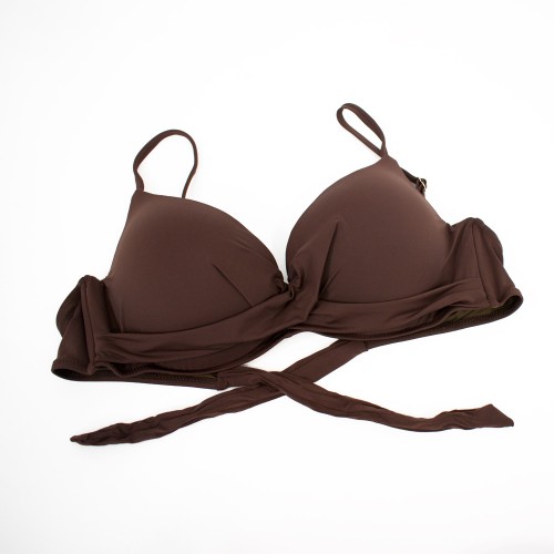 Γυναικείο μαγιό bikini Push Up με μπανέλα Mandala καφέ