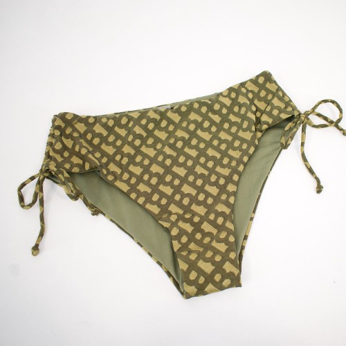 Γυναικείο μαγιό bikini με μπανέλα και ρυθμιζόμενα Cups geometric FlexFit χακί 