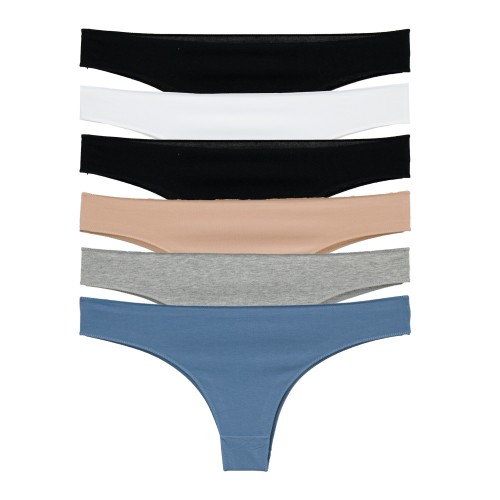 6 Pack βαμβακερά Brazilian slip με απαλές ραφές multicolour   