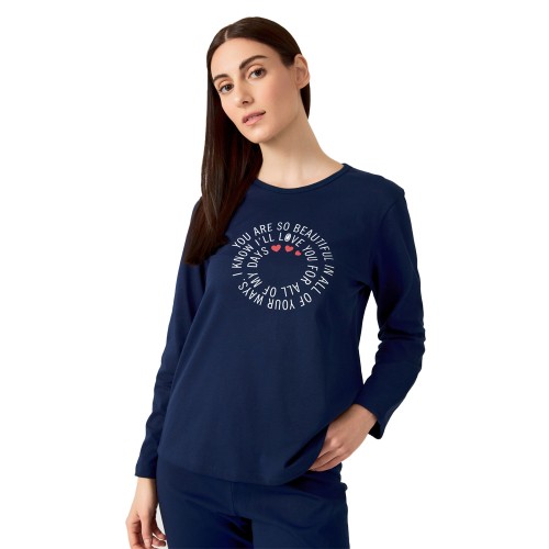 Γυναικεία πυτζάμα MINERVA Cozy μπλε 