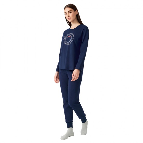 Γυναικεία πυτζάμα MINERVA Cozy μπλε 