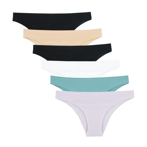 6 Pack βαμβακερά σλιπ με απαλές ραφές multicolour