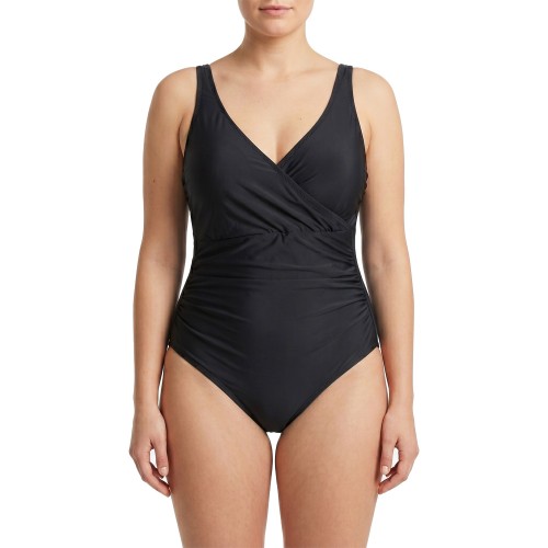 Γυναικείο ολόσωμο μαγιό metallic κρουαζέ μαύρο 