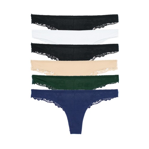 6 Pack Γυναικεία lace brazilian slip multicolour