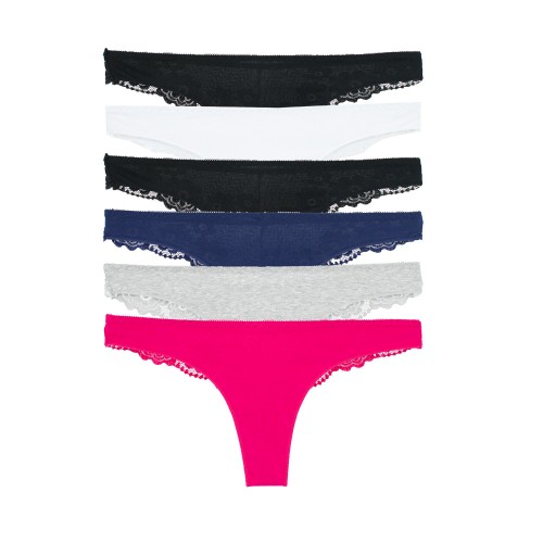  6 Pack Γυναικεία lace brazilian slip multicolour