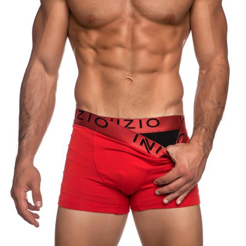 2 PACK Boxer INIZIO με μεταλιζέ λάστιχο μαύρο/κόκκινο