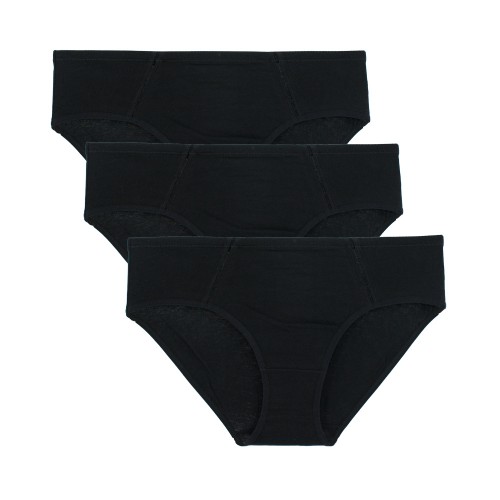 3 Pack Plus Size ψηλόμεσα σλιπ Lux Comfort μαύρα