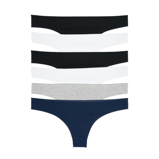 6 PACK βαμβακερά Brazilian slip με απαλές ραφές multicolour