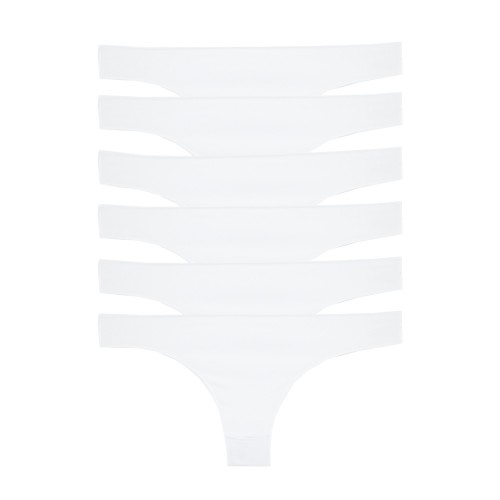 6 PACK βαμβακερά Brazilian slip με απαλές ραφές Λευκά 
