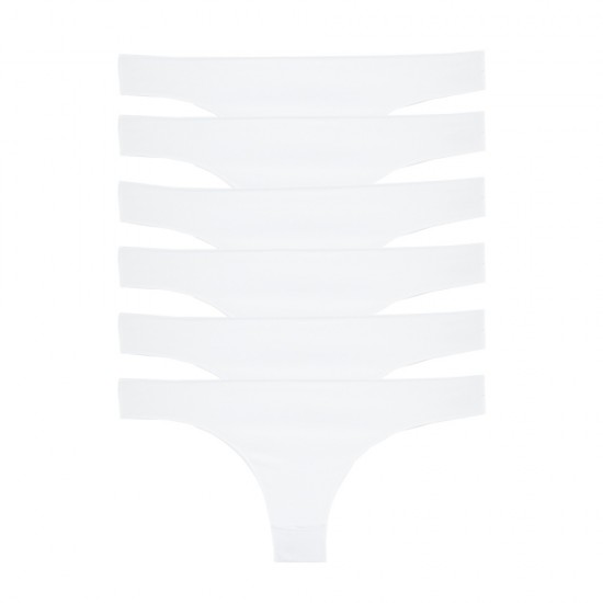 6 PACK βαμβακερά Brazilian slip με απαλές ραφές Λευκά 