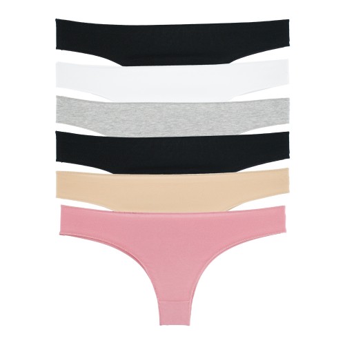 6 PACK βαμβακερά Brazilian slip με απαλές ραφές multicolour