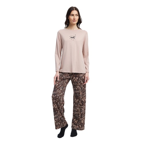 Γυναικεία πυτζάμα MINERVA Floral- Animal TENCEL™