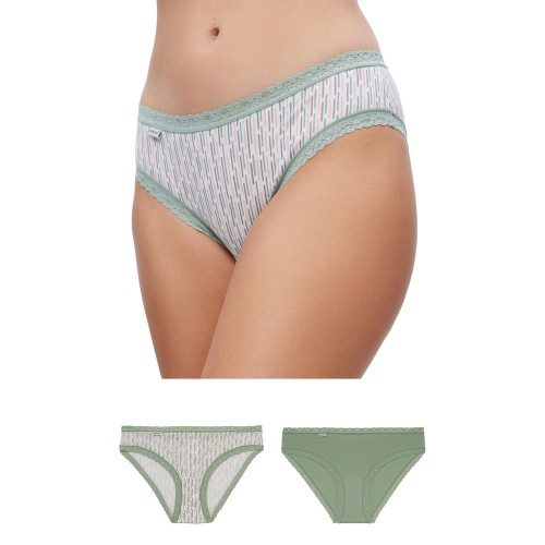 2 PACK Γυναικείο Minerva Bikini Σλιπ Cotton Touch 