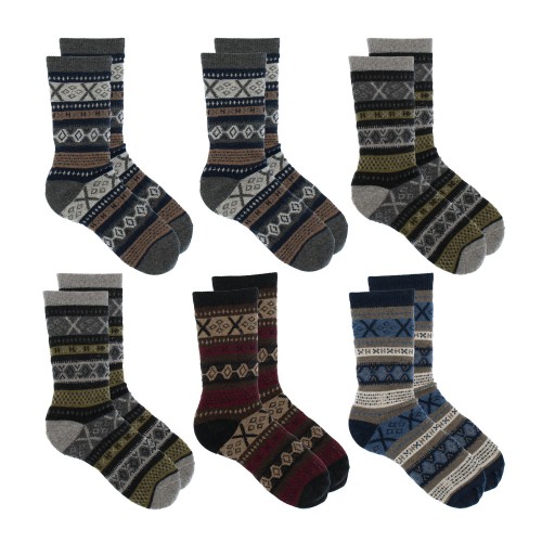 6 Pack Ανδρικές μάλλινες κάλτσες Sweet Winter multicolour 
