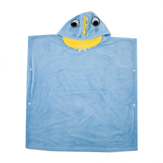 Αγορίστικη πετσέτα παραλίας - πόντσο παπάκι (70*70) γαλάζιο S23
