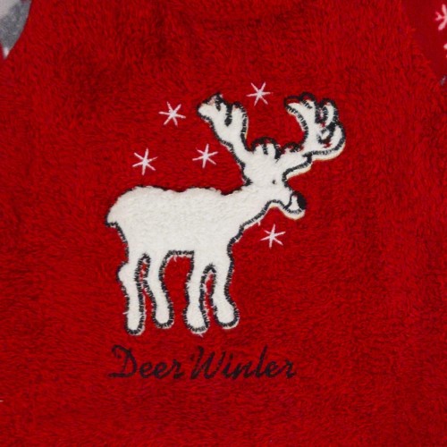 Deer αγορίστικη fleece πυτζάμα κόκκινη W23