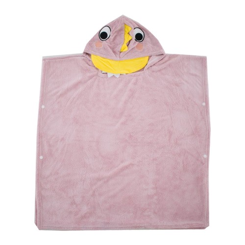 Κοριτσίστικη πετσέτα παραλίας-πόντσο παπάκι (70*70) ροζ S23 