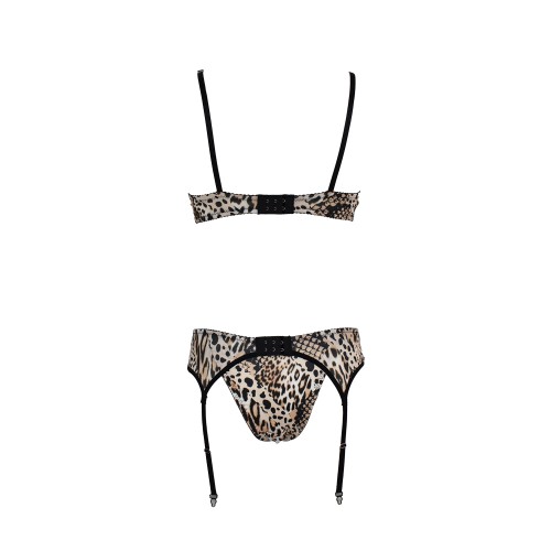 Γυναικείο lingerie Set με ζαρτιέρες Revolution animal print