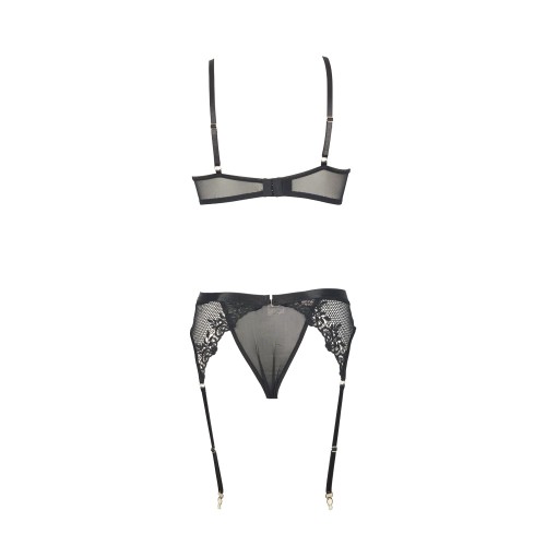 Γυναικείο lingerie Set με ζαρτιέρες Crush μαύρο